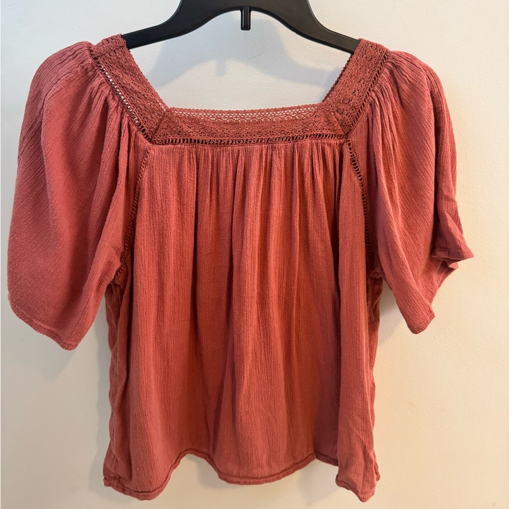 American Eagle Outfitters Boho Peasant Square Neck Blouse